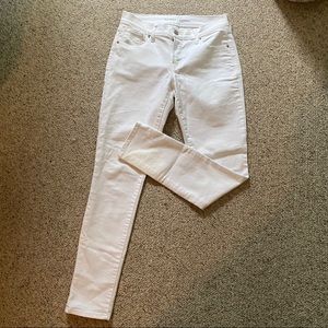 Old Navy mid rise white skinny jeans
